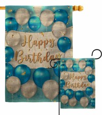 Birthday Balloons Burlap