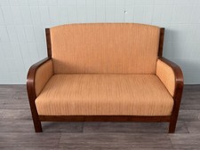 Divano Art Deco In Legno Curvato, Antico Divanetto Anni 30