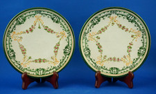 Coppia piatti ceramica Liberty Fratelli MINARDI-MELANDRI FOCACCIA Faenza 1900