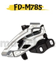  Deragliatore anteriore bici Shimano XT FD-M785 2x10 velocità dual pull argento tipo E