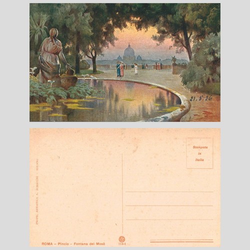 Vintage postcard rome pincio - -,