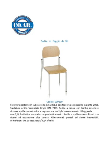 Sedia per bambini - scuola, in
