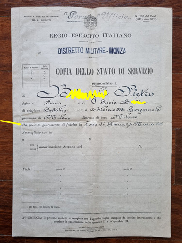 Regio esercito stato - regio, servizio