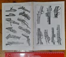 FUCILI da caccia FUCILI da guerra - vecchia stampa - da enciclopedia anni Trenta