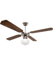 Ventilatore da soffitto Reversibile effetto legno con lampadario integrato 70wat