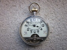 OROLOGIO DA TASCA HEBDOMAS 8 JOURS DAYS CIPOLLA per TASCHINO FUNZIONANTE ANTICO