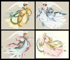 4 SCHEMI PUNTO CROCE ANGELI OF SEASONS SAGA DMC XSD CROSS STITCH FANTASY SU DVD