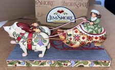 Jim Shore Good Tidings in Toc  4019322 Enesco 2010. Statuina Fata Natale Slitta