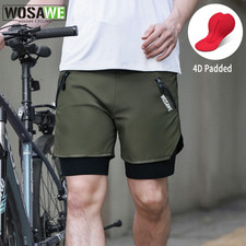 WOSAWE Pantaloncini Ciclismo Uomo Donna 2 in 1 Pantaloncini MTB Idrorepellenti Asciugatura Rapida