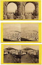 Lot of three Stereo cards Pompei and Naples 1870c Stereoviews Rive