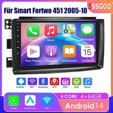 2DIN 4+64G per Smart Fortwo 451 2005-10 Android14 autoradio Carplay GPS Nav RDS