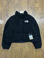 The North Face Nuptse Cropped Sherpa Giacca Pile Alto Nero Donna XL Puffer