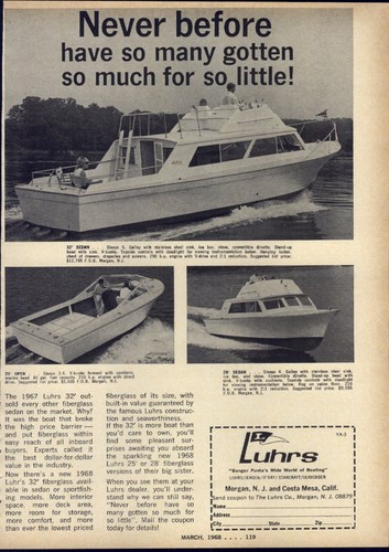 1968 carta pubblicitaria luhrs - 1968,