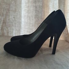 Scarpe con tacco alto scamosciate nere nuove EU 39/ US 8 Vera Pelle Made in Italy