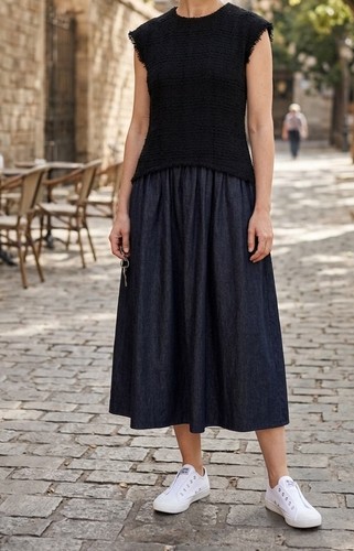Abito midi zara nero blu - abito,
