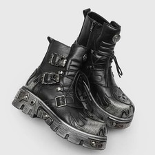 Stivali uomo punk punta tonda