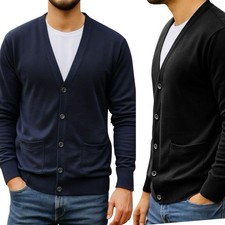 Cardigan uomo bottoni invernale maglia lana maglioncino aperto scollo a V M L XL