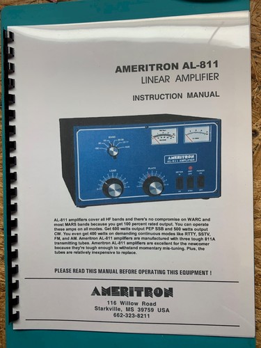 Ameritron 811 manuale uso e - ameritron, al-811