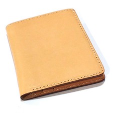Portafoglio portatessera cuoio naturale portadocumenti artigianale italiana
