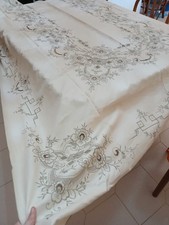 Tovaglia Lino Ecru x12 - Con 12 Tovaglioli (Vintage)