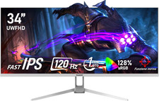 Monitor per Computer 34 Pollici IPS Ultra-Wide 120Hz, UWFHD (2560×1080), Schermo