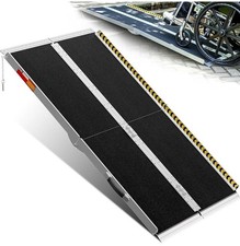 VNN Rampa per Sedia a Rotelle Portatile 5FT, Senza Cuciture Antiscivolo Alluminio Pieghevole Handicap Ra