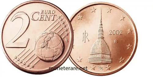 Moneta centesimi del anno - moneta, 2