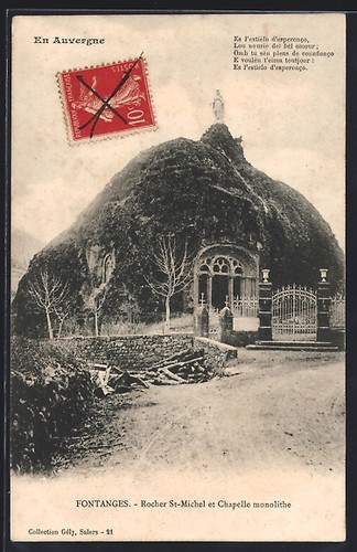 Cpa fontanges rocher - cpa,
