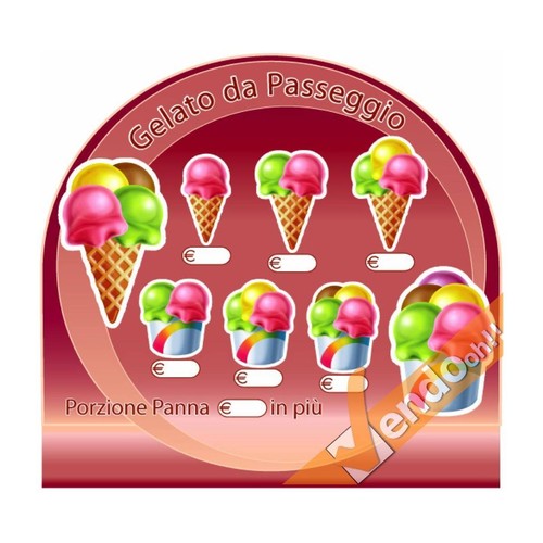 Listino adesivo gelato - gelato, da