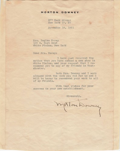 Morton downey lettera - morton, sr