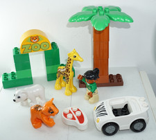 LEGO Duplo Custode dello Zoo e Giraffa per Auto e Orso Polare e Tigre Palma e Figure