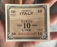 ALLIED MILITARY CURRENCY 10 LIRE 1943 A IN ALTA CONSERVAZIONE RARA