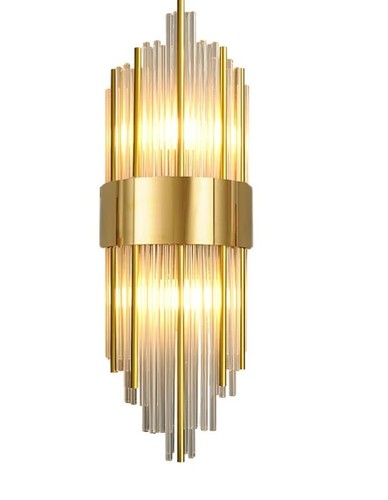 Crystal wall lights golden - crystal,