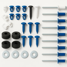 Kit Fissaggio Targa Con Rivetti  Viti Bottoni Rondelle Agganci 38 pezzi