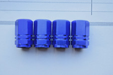 4pz Tappi copri valvola auto moto tappi ruote ALLUMINIO ANODIZZATO BLU