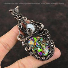 Ciondolo etnico rame pietra di