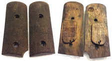 2 VECCHIE GUANCETTE ANTISCIVOLO IN LEGNO PER  IMPUGNATURA PISTOLA SEMIAUTOMATICA