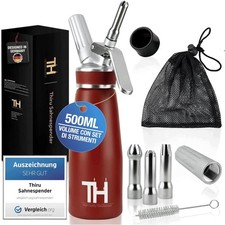 sifone panna montata incl. 3 beccucci in acciaio inossidabile, sacchetto di r...