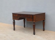 Scrittoio scrivania piemontese 5 cassetti impiallacciata in noce, fine '800!