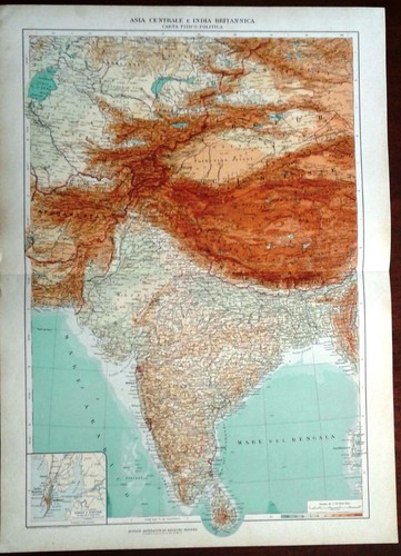 Carta geografica antica india - carta,