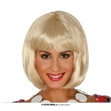 CARNEVALE HALLOWEEN PARRUCCA CASCHETTO BIONDO BIONDA CHARLESTON GUIRCA WIG 4676