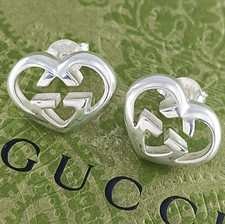 Orecchini Gucci ad incastro G Heart Lovely in argento sterling 925