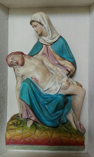 Vecchia pietà gesso - vecchia,