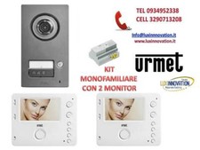 URMET KIT 2 MONITOR MONOFAMILIARE VIDEOCITOFONO TOUCH A COLORI 2 FILI 1722/83
