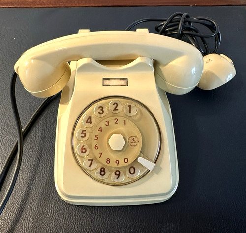 Telefono vintage crema bianco - vintage,