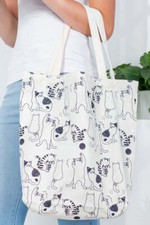 Borsa tote in tela gatto