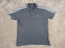 Polo Adidas Uomo Taglia L Grigio Clima365 Climalite Cotone 3 Righe