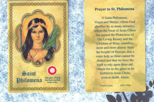 Santa filomena con preghiera - con,