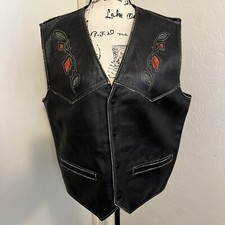 Gilet in pelle nero XL Diesel
