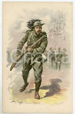 1916 WW1 - GRANDE GUERRA Bersagliere con baionetta - Cartolina FP VG